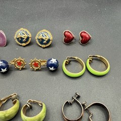 Vintage Clip On Earrings Lot 12 Pair Costume Jewelry.