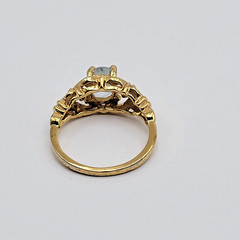 Vintage Gio Lind 14k HGE Blue Topaz and Genuine Diamond Ring – Size 7