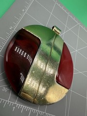 Vintage 1960s-1970s LANVIN PARIS 2-tone Black-Red Lucite MODERNIST PENDANT Only