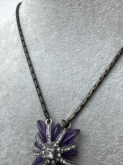 Purple Goth pendant Jellyfish Octopus Mermaid Vintage Jewelry ~necklace UNIQUE