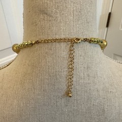GOLD GLASS BEAD NECKLACE VINTAGE