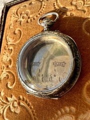 Antique Swiss .935 Silver Niello Pocket Watch Case Perret & Berthoud Locle