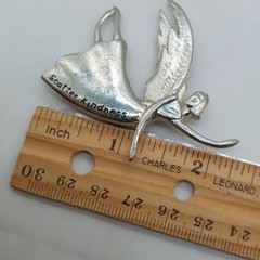 Angel Fairy Scatter Kindness Jewelry Pin Brooch Silver Tone
