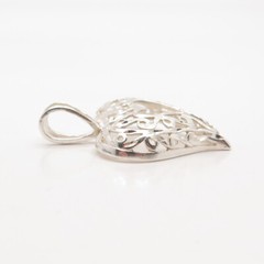 925 Sterling Silver Vintage Ornate Open Heart Slide Pendant
