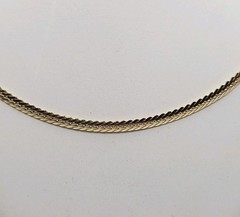 HCT Sterling Silver Vermeil Herringbone 2mm Chain Necklace 24″