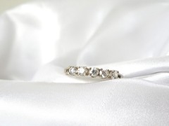 Vintage Sterling Silver 925 Diamonique CZ Stack Band Ring Size 9