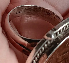Vtg SJ925 Sterling Silver Indian Coin 1951 Horse Statement Ring One Pice Size 9?
