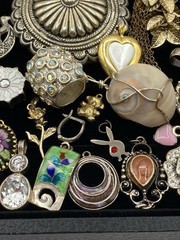 Vintage-Now Jewelry Lot Of 120 Pendants & Charms For Necklaces Enamel Rhinestone