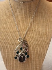 Vintage Necklace With 1945 Mercury Dine Set In A Silvertone Rhinestone Pendant