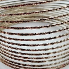 Slinky Wide Wrap Thin Wire Bangle Coppery Gold Tone Metal Vintage Bracelet