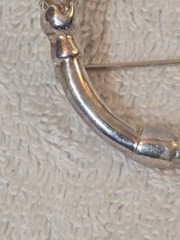 Silver Horn Shaped Brooch Pin