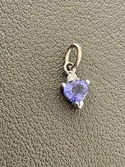 14KT White Gold Tanzanite & Diamond Small Pendant (G20)