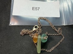 5.68g Vintage Sterling Silver 925 Necklace Sea Worn Teardrop Pendant 21 in M