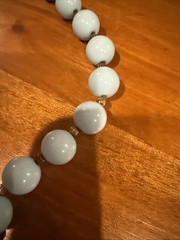 Vintage Baby Blue Plastic Beaded Necklace And Earring Set Japan ‘60s