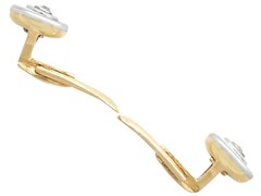1920’s 0.24 Ct Diamond 18k Yellow Gold and Hardstone Cufflink and Stud Set