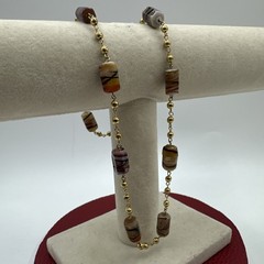 Vintage Glass Beads and Gold Tone Necklace. It’s 18” long. See pics.