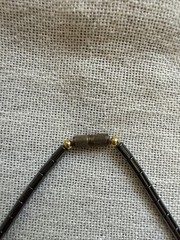 #3 Vintage Hematite Bead Necklace –Sleek Metallic Tube Beads with Magnetic Clasp