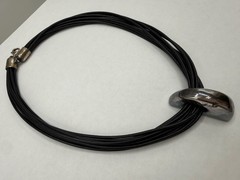 STERLING SILVER MULTI ROW LEATHER CORD MODERNIST NECKLACE SLIDING PENDANT 16″