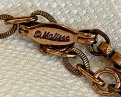 1950’s Vintage MATISSE RENOIR CHILE NECKLACE MCM Copper & TURQUOISE Enamel