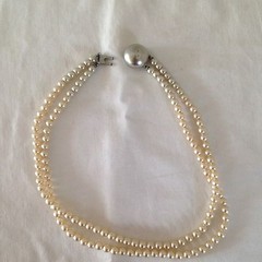 Vtg Richelieu Champagne Colored Double Strand Faux Pear Choker – 12.5 in Youth