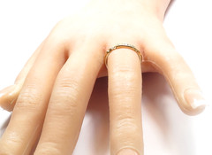 Antique Art Deco 1920 Diamond Wedding Band 14K White Yellow Ring Size 6.75 UK-N