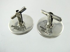 Vintage Guad Jal Mexico Sterling Silver Geometric Design Cufflinks 925 6.2g