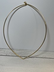 V Shaped Tension Choker Necklace Gold Tone Joan Rivers Signed Wire Vintage