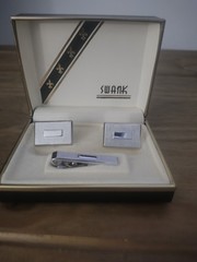 Vintage Swank Silver Tone Cufflinks Set