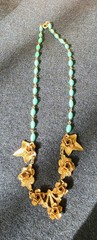 Beautiful Vintage Mid-Century 1940s/1950s Floral Ivy Bib Choker Necklace – 15…