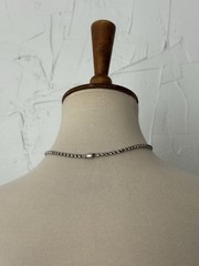 Vintage Clear Rhinestone Choker Necklace Marquise Cut Silver Tone Tennis Chain