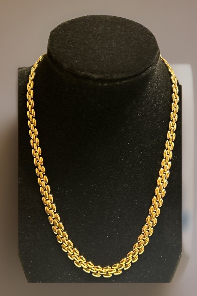 Vintage Signed Revlon Gold Tone Necklace 18”
