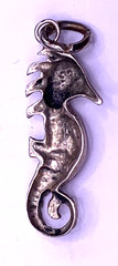 Vintage Sterling Silver Fire Opal Seahorse Pendant