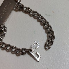 Vintage Diabetic Medical Alert Identity ID Chain Bracelet Silver Tone