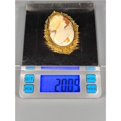 Antique 14K Gold Filigree Cameo Convertible Brooch/Pendant c. 1920s (2.5″ x 2″)