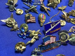 Mixed Lot 50+ Push Back Lapel Pins Vintage Modern Enamel Advertising Flag L22