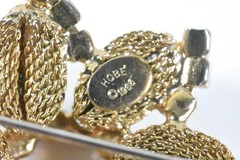 Hobe 1965 Gold Toned Mesh Brooch