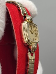 SWISS [N. MINT] 16mm OMEGA Gold Plated 17 JEWELS WORKING WIND UP WATCH Vintage