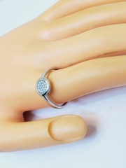 Vintage F Diamond Sterling Silver Ring 925 Sz8 7.5 (55)