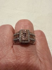 Vtg 925 SterSilver Diamond Pave’ Sz 9-5g Gorgeous Ring!