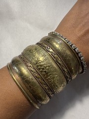 Vintage Indian Elephant Cuff Bracelet 70s-80s