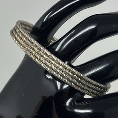 Vintage Bohemian Sterling Silver 925 Italy Woven Open Cuff Bracelet 7” 13.2g