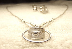 ANTIQUE SORRENTO STERLING SILVER FILIGREE DEMI PARURE CRYSTAL EARRINGS NECKLACE