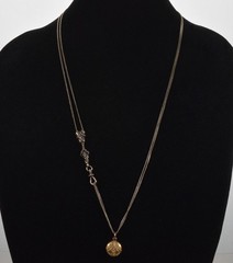 ANTIQUE GEORGIAN 10K GOLD NECKLACE LONGUARD SLIDE CHAIN C.1820 003684