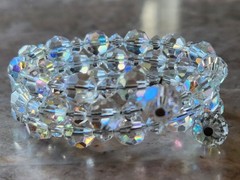 Vintage Gorgeous Amazingly Sparkly Auroa Borealis Crystals Wrap Bracelet