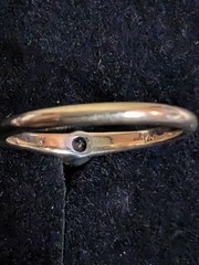 14K Yellow Gold Ring w White Gold Head Diamond Solitaire Sz 6