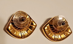 Vintage Yves Saint Laurent (YSL) Chunky Purple & Crystal Rhinestone Earrings