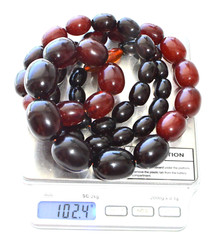 ✅80cm =102gr RUSSIAN SOVIET BALTIC AMBER BEAD NECKLACE 琥珀 BRACELET STONE PENDANT