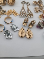 Vintage LOT of 13 assorted styles and materials clip-on earring pairs