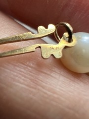 VTG 5.7mm Genuine Cultured Pearl Necklace W Solid 14k Gold Clasp 17” 19.2g *Read
