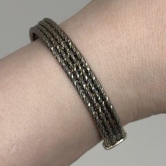 Vintage Bohemian Sterling Silver 925 Italy Woven Open Cuff Bracelet 7” 13.2g